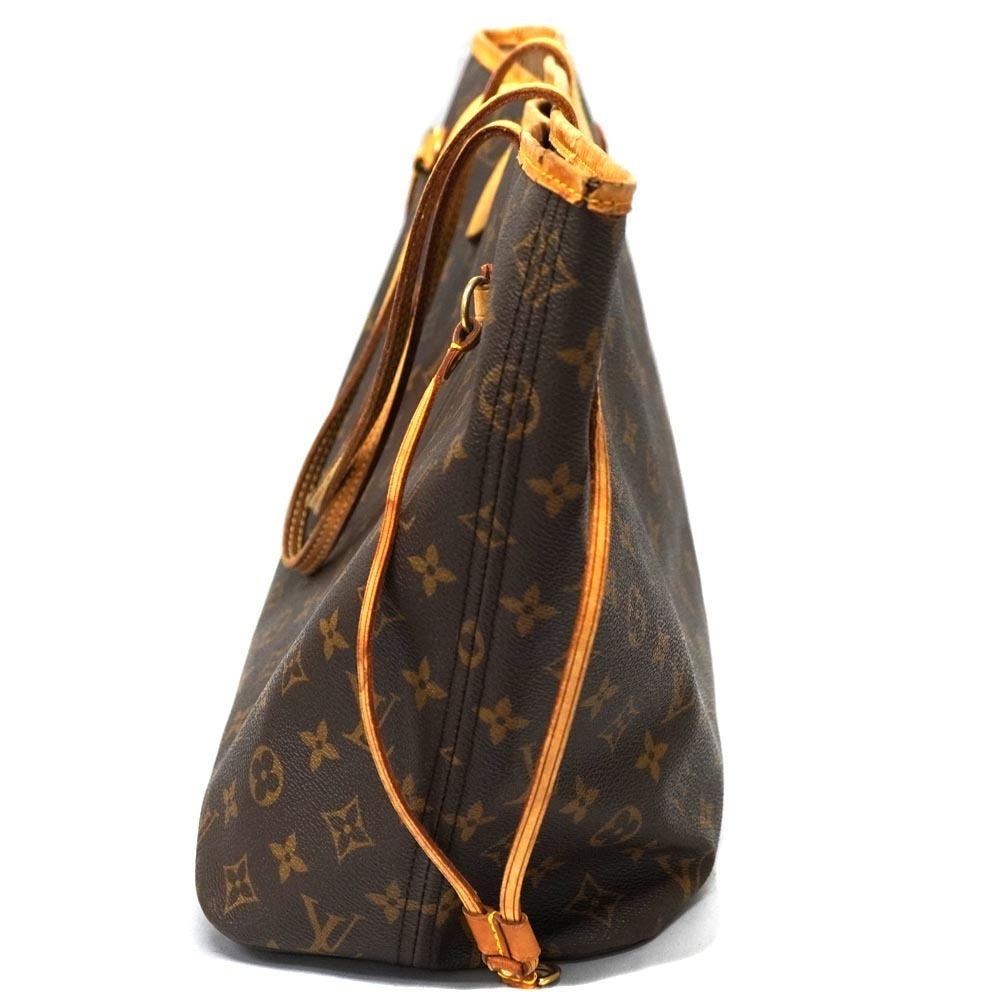 Louis Vuitton Neverfull Monogram Canvas Tote Bag Brown Beige - Picture 3 of 9
